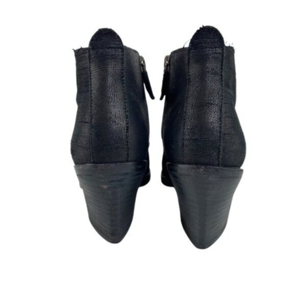Eileen Fisher Murphy Storm Textured Nubuck Black Leather Ankle Booties - Picture 8 of 11